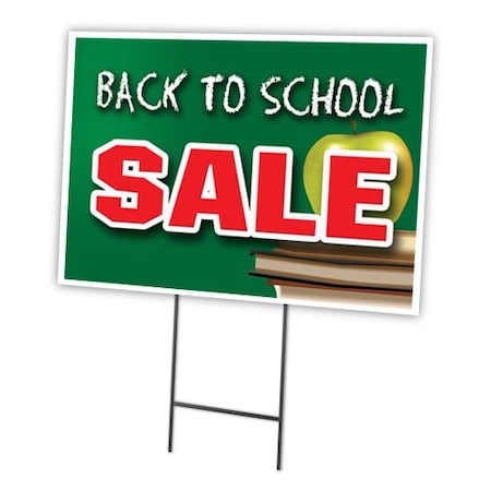 Signmission Back To School Sale Yard & Stake outdoor plastic coroplast window, C-1824-DS-Back To School Sale C-1824-DS-Back To School Sale